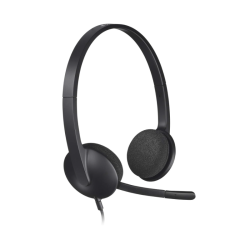 Logitech H340 Wired Headset, Stereo Headphones With Noise-Cancelling Microphone, Usb, Pc/Mac/Laptop - Black | 981-000475 Logitech H340 Wired Headset, Stereo Headphones With Noise-Cancelling Microphone, Usb, Pc/Mac/Laptop - Black | 981-000475
